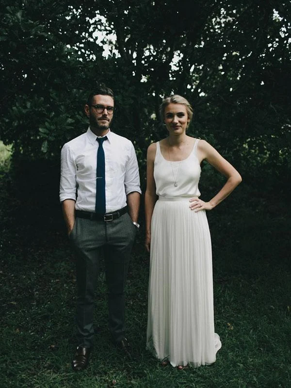 Robe de mariée décontractée en deux pièces de style campagnard | Séparations de mariée simples et abordables