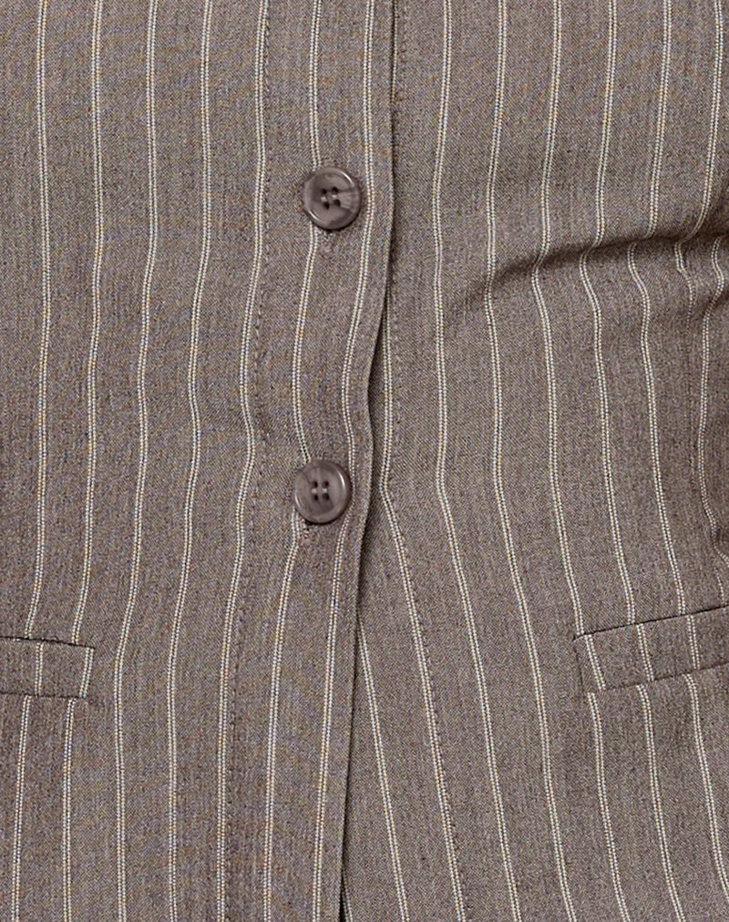 Gilet Ganita en pinstripe marron