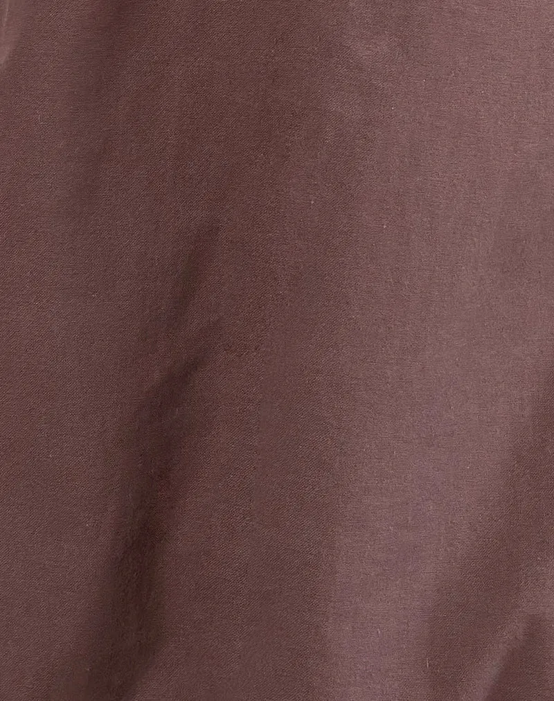 Mini robe en lin Alcinder, taupe foncé