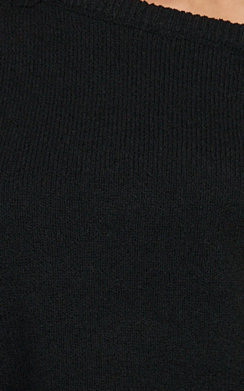 Marilou Top - Knit Off Shoulder Top in Black