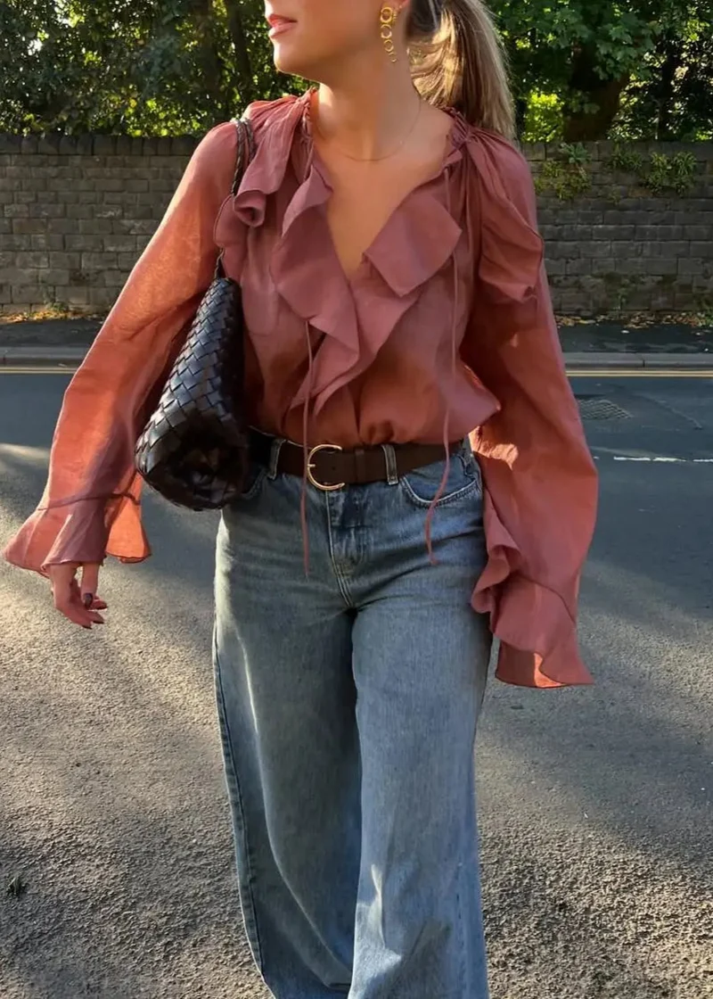 Blouse Boheme Rouge Bordeaux