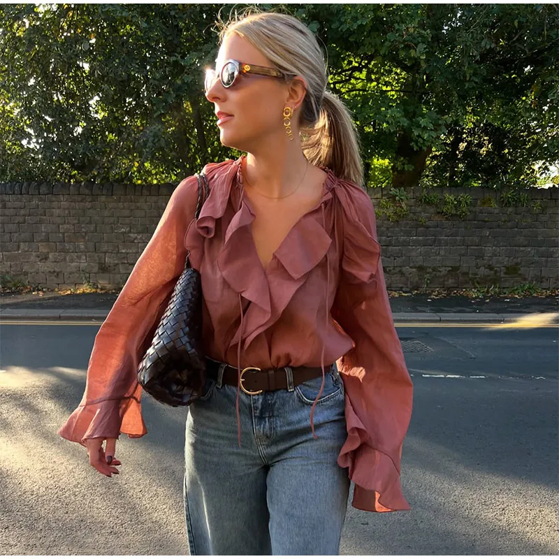 Blouse Boheme Rouge Bordeaux