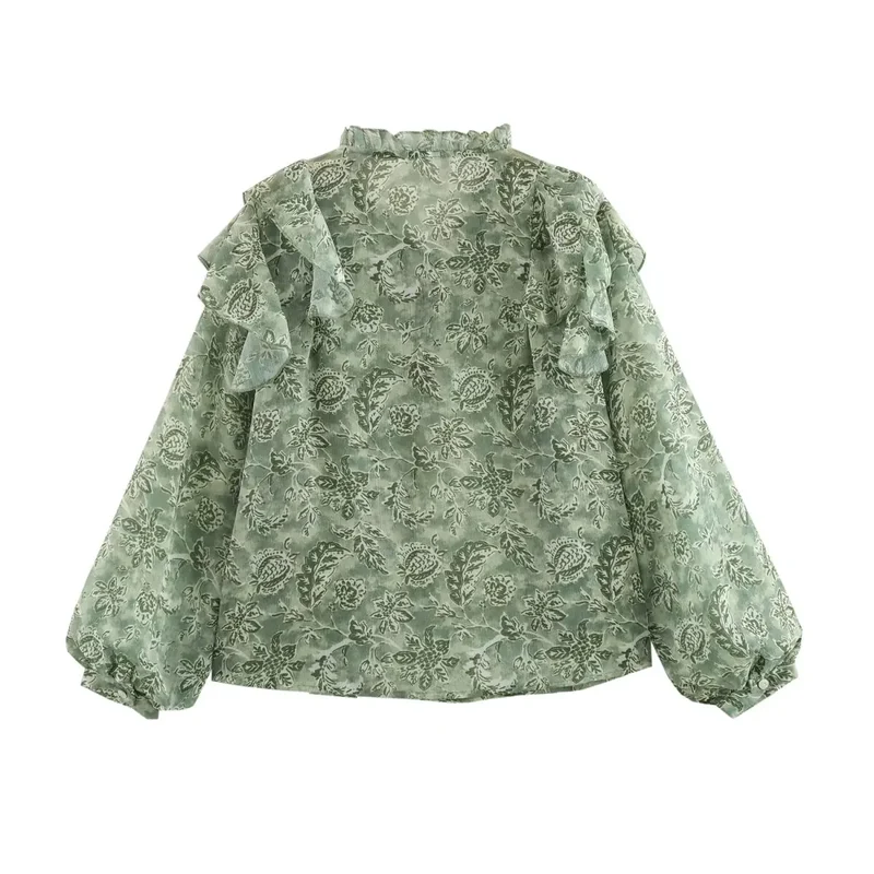 Blouse Verte en Mousseline