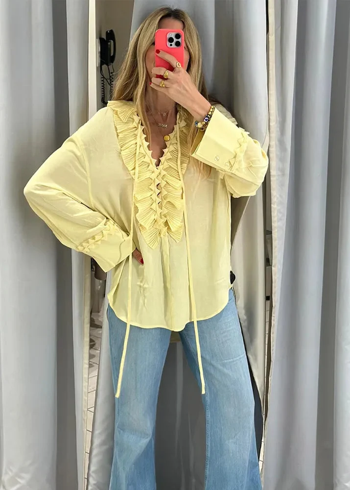 Blouse Ample Jaune Poussin