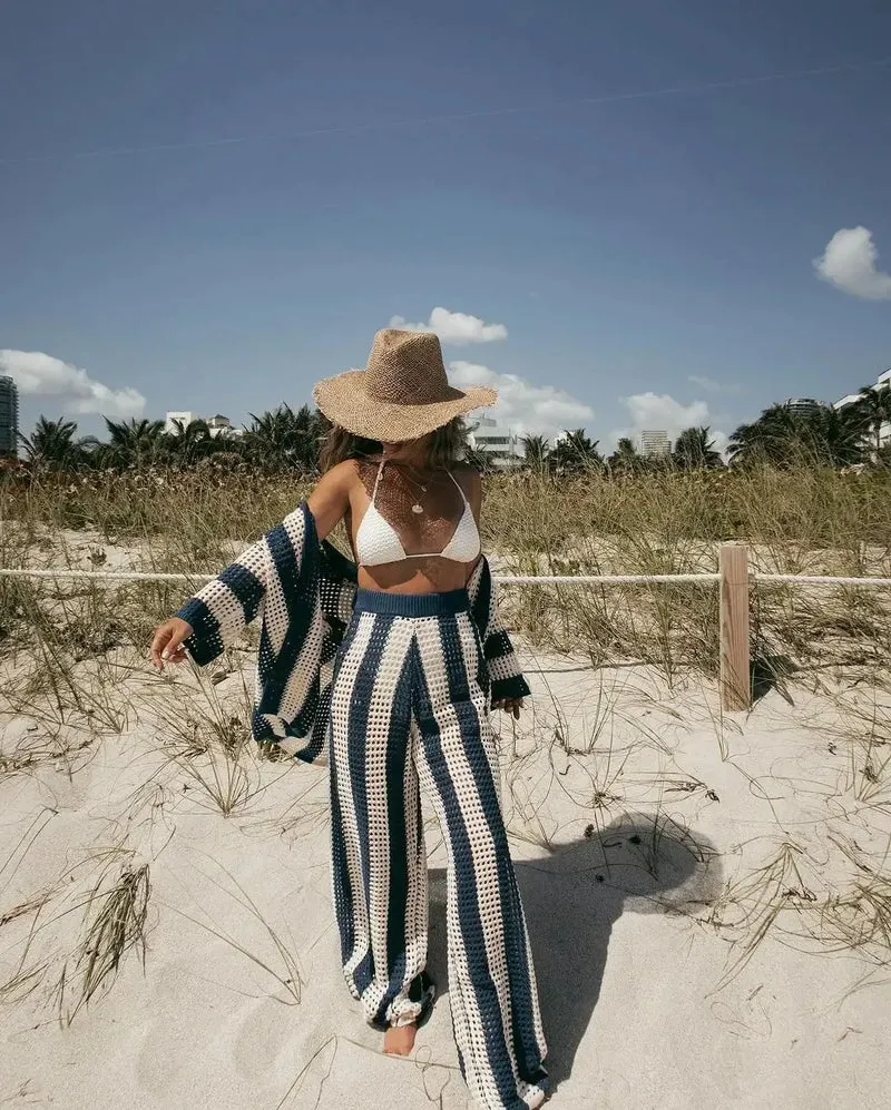 Ensemble Blanc de Plage avec Pantalon
