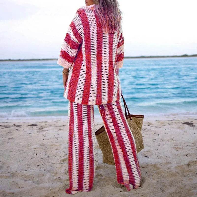 Ensemble Blanc de Plage avec Pantalon