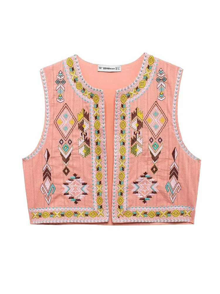 Veste Vintage Fleurie Sans Manches