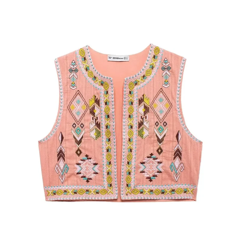 Veste Vintage Fleurie Sans Manches