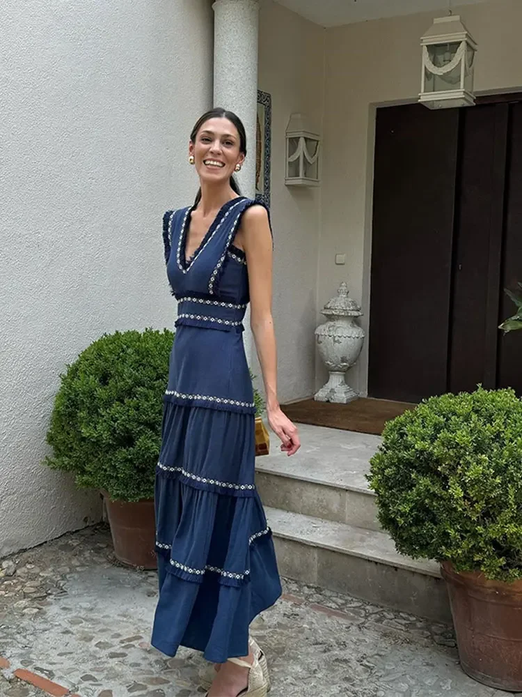 Robe Bleue A Volants