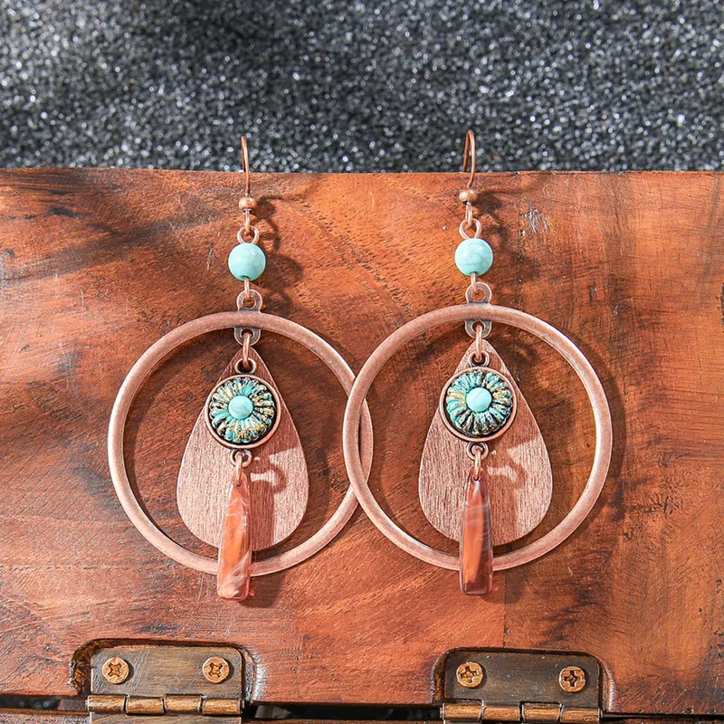 Boucles d'Oreilles en Bois Azteque