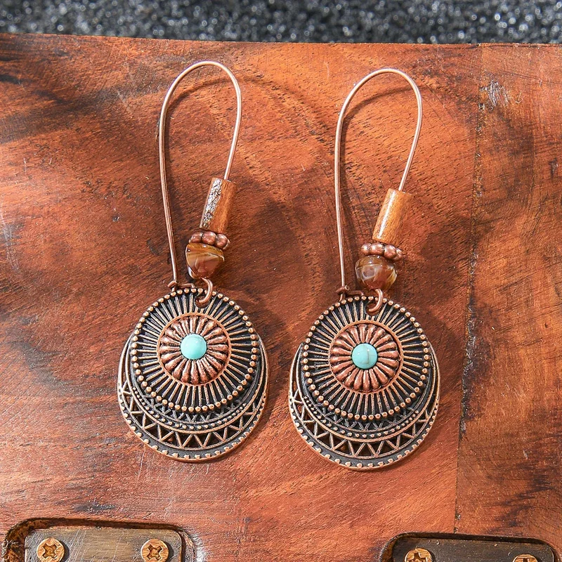 Boucles d'Oreilles en Bois Azteque