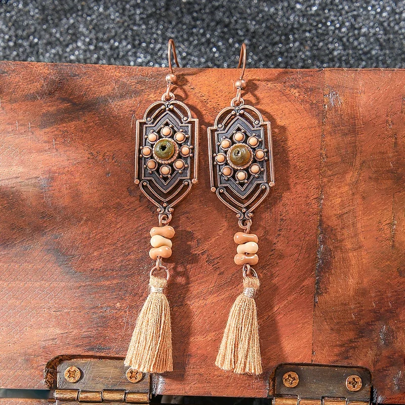 Boucles d'Oreilles en Bois Azteque
