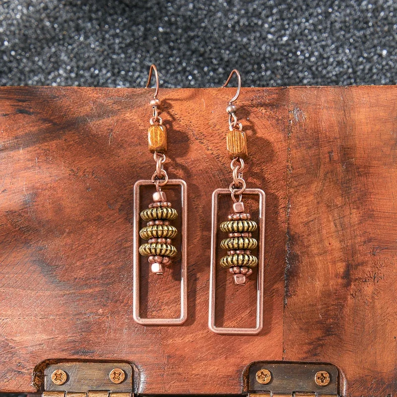 Boucles d'Oreilles en Bois Azteque