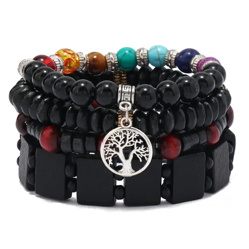 Bracelets Ethniques en Perles de Bois
