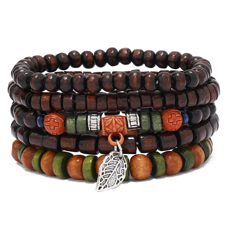 Bracelets Ethniques en Perles de Bois