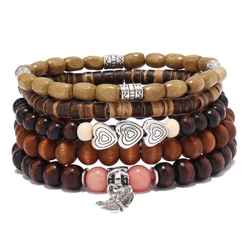Bracelets Ethniques en Perles de Bois