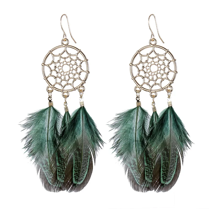 Boucles d'Oreilles Plumes Hippie