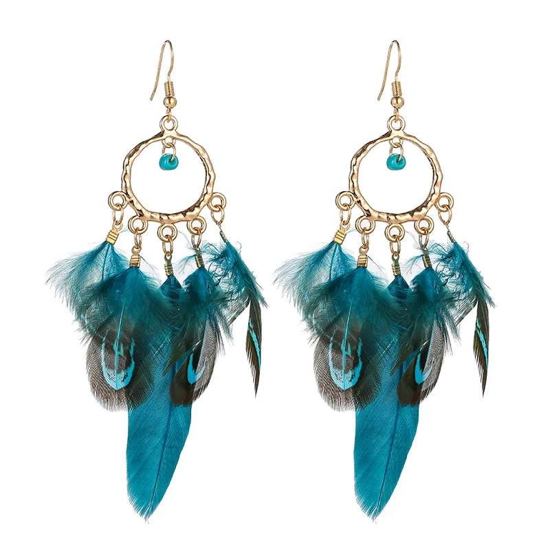 Boucles d'Oreilles Plumes Hippie