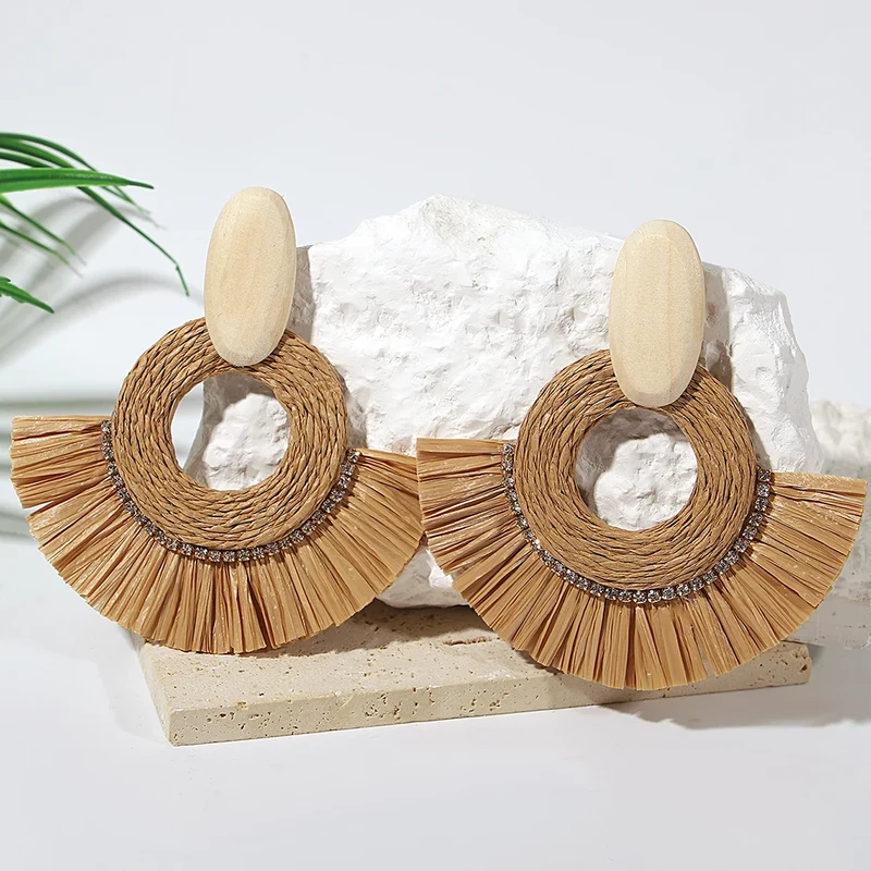 Boucles d'Oreilles Rotin