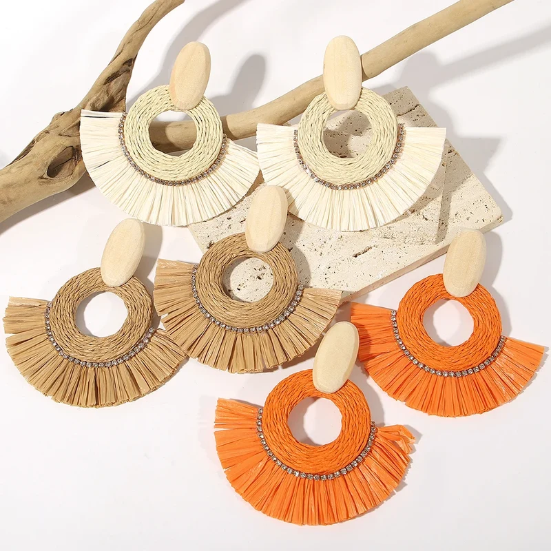 Boucles d'Oreilles Rotin