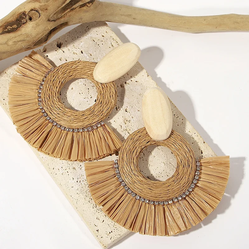 Boucles d'Oreilles Rotin