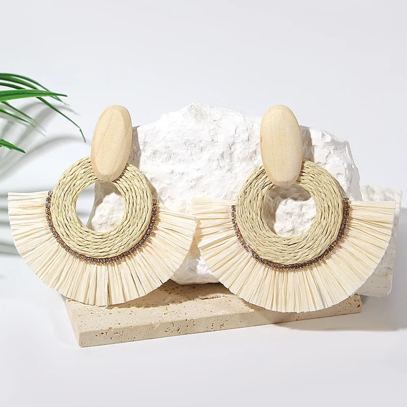 Boucles d'Oreilles Rotin