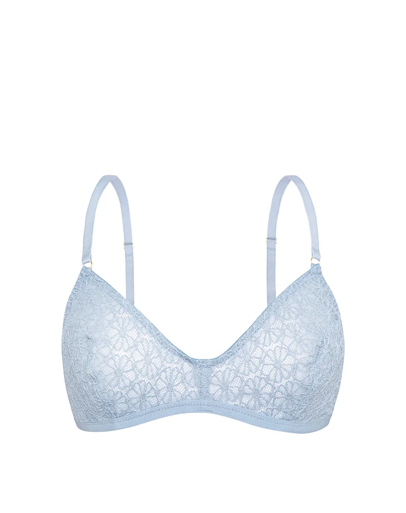 Soutien-gorge Lindap en dentelle florale bleu