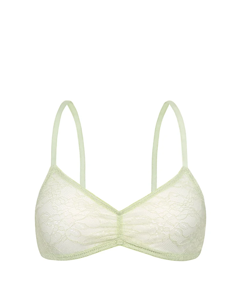 Soutien-gorge Lengkai en dentelle vert pastel