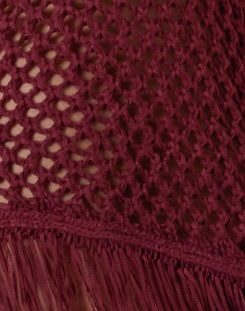 Kulmina - Top dos nu asymétrique Fringe Berry