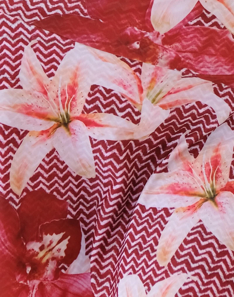 Mini jupe de bain Orla, Zig Zag Lily Burgundy