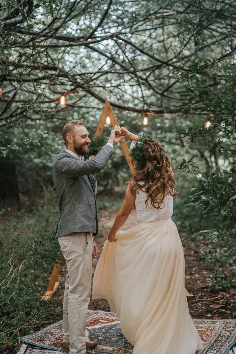 Robe de mariée rustique décontractée en dentelle, haut court, séparations de mariée avec jupe nue