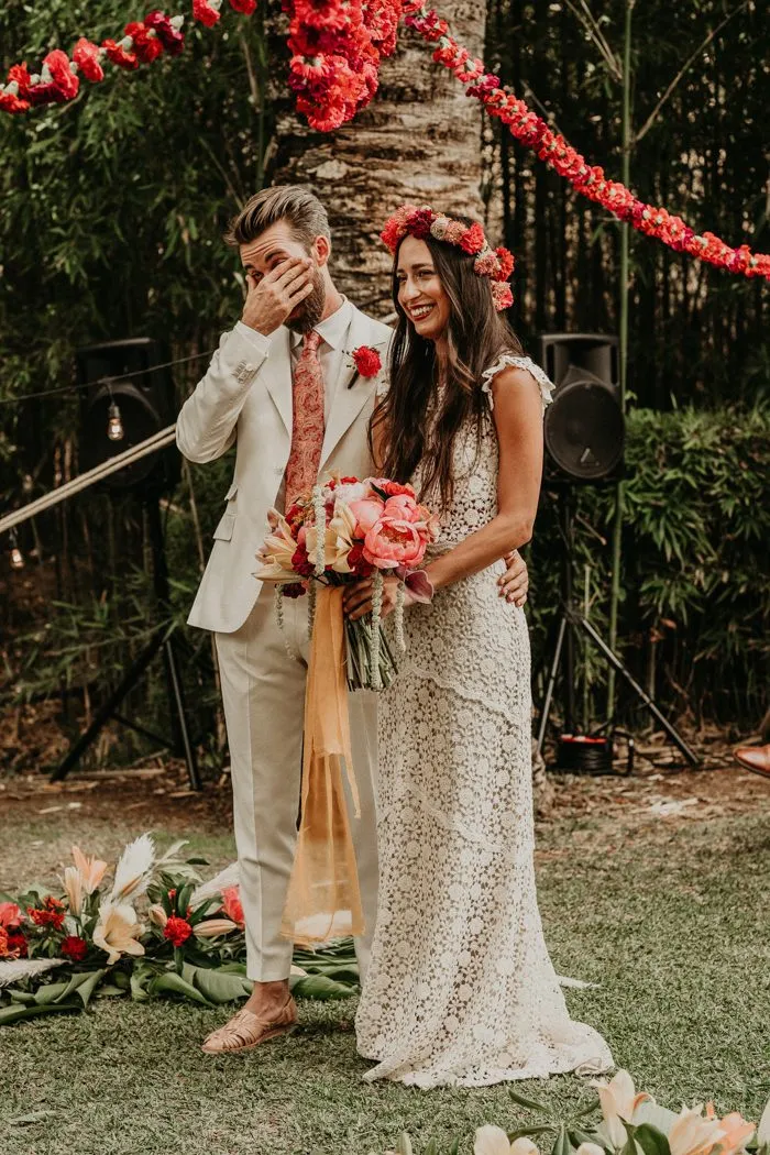 Robe de mariée en dentelle longue sirène décontractée en deux pièces | Crop Top Bridal Sépare