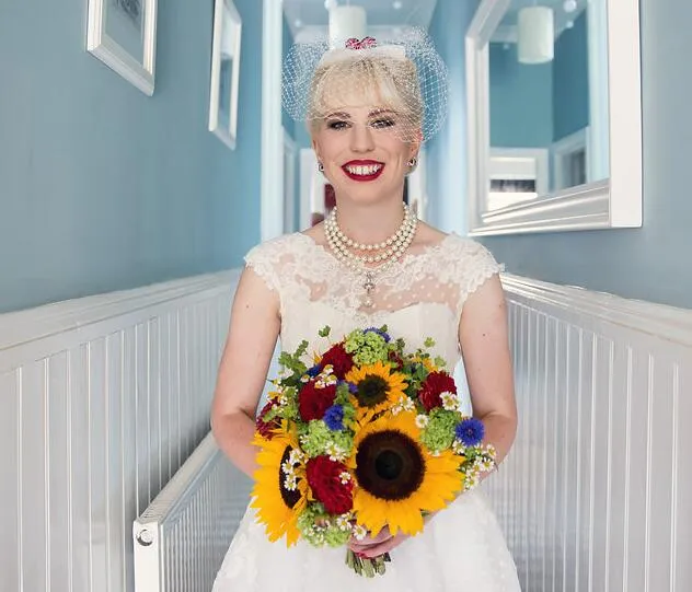 Robe de mariée rustique en dentelle à pois, longueur thé, nouvelle collection