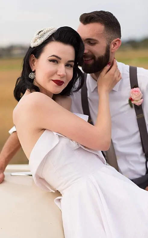 Robe de mariée haute et basse rustique Country Sweetheart