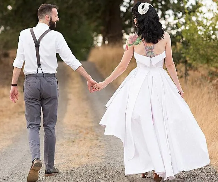 Robe de mariée haute et basse rustique Country Sweetheart