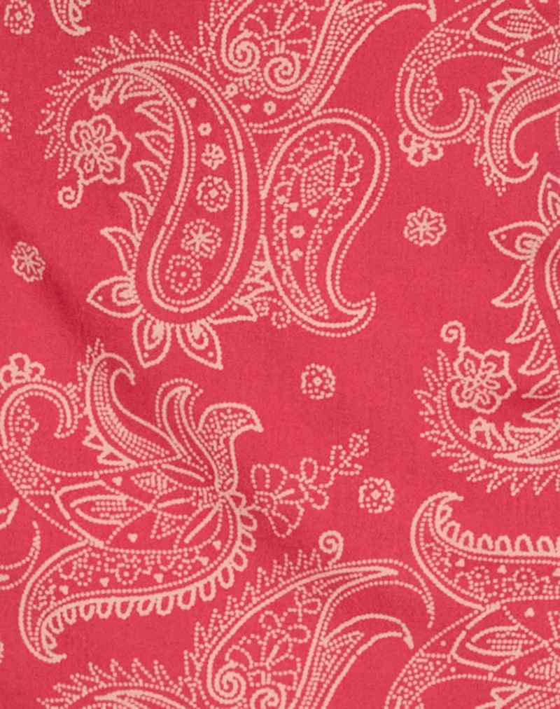 Kenja Bardot Mini Dress in Retro Paisley Pink