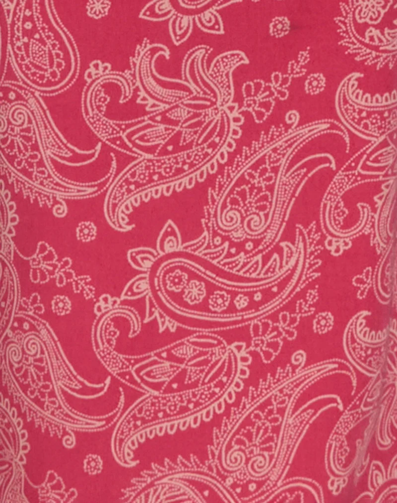 Sastra Midi Dress in Retro Paisley Pink