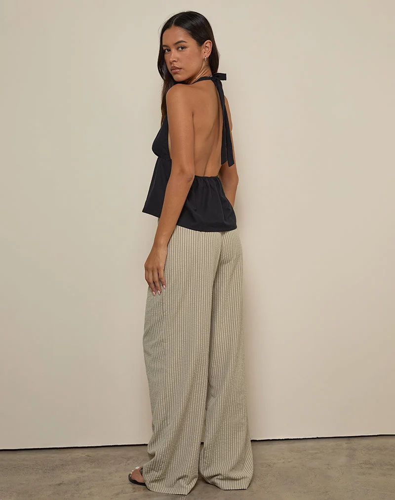 Pantalon Juria à rayures kaki neutre