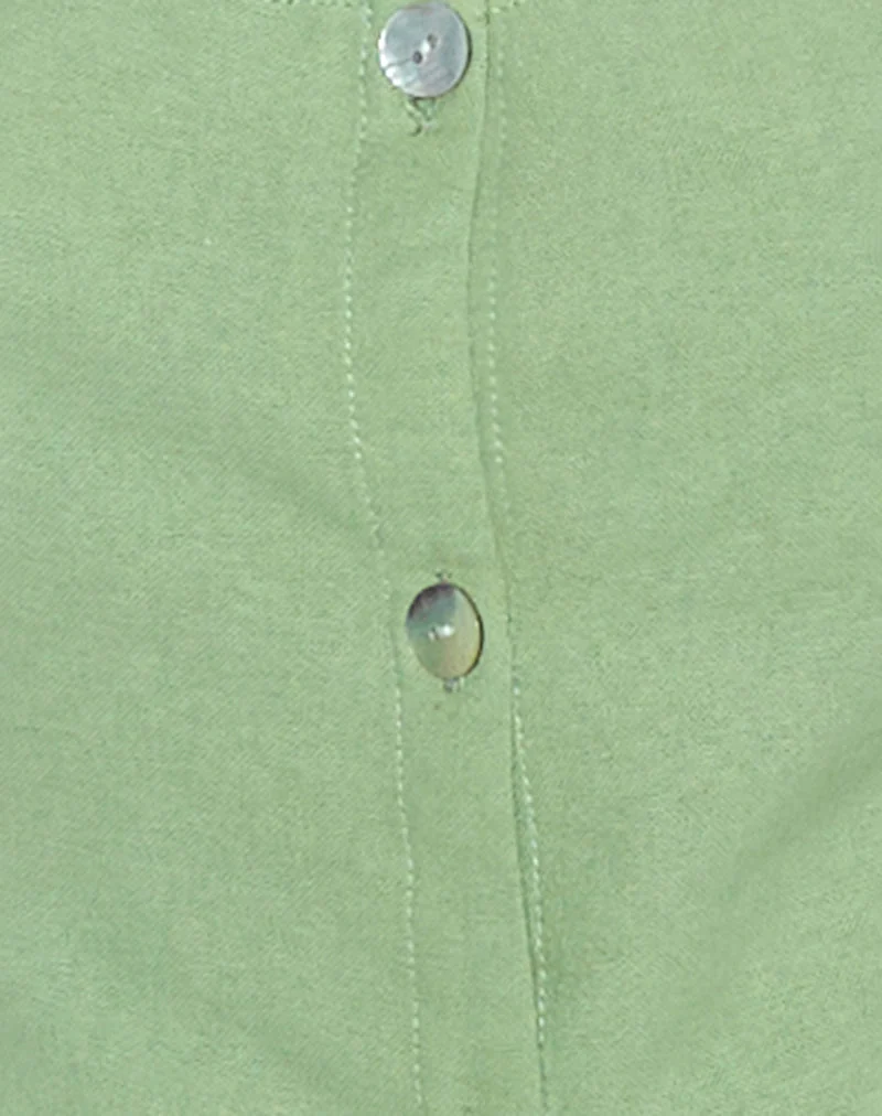Gilet Ganita, lin, vert menthe