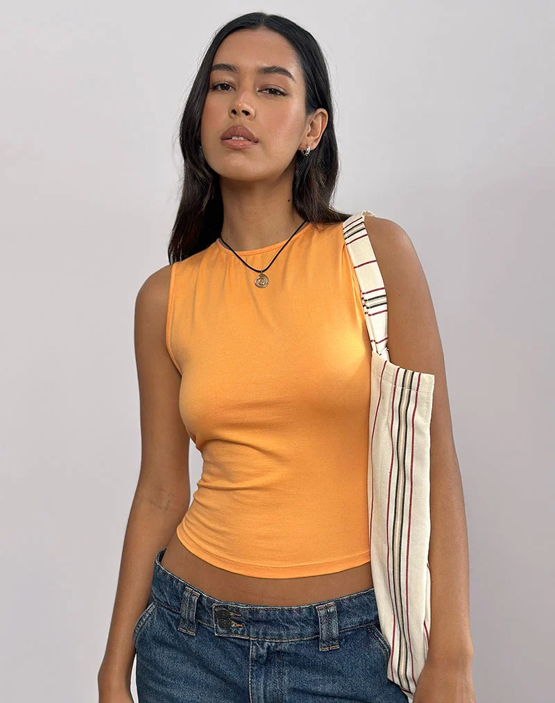 Débardeur dos nu Runaba, orange délavé
