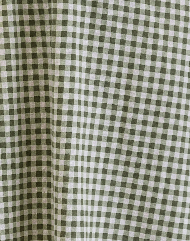 Jupe midi Takara, vichy olive