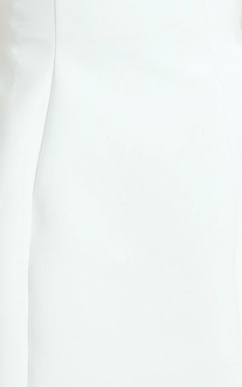 Gaia Mini Dress - Plunge Halter Fit and Flare Dress in White