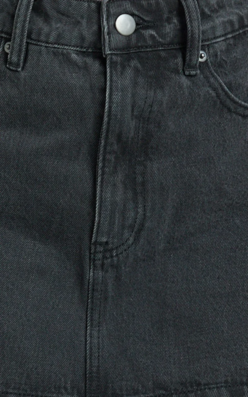 Harriet Skort - Mid Waisted Recycled Denim Skort in Black