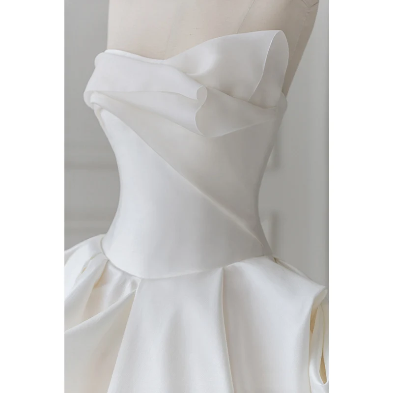 Robe de mariée en Satin sans bretelles, duchesse Unique, robe de bal pour mariage