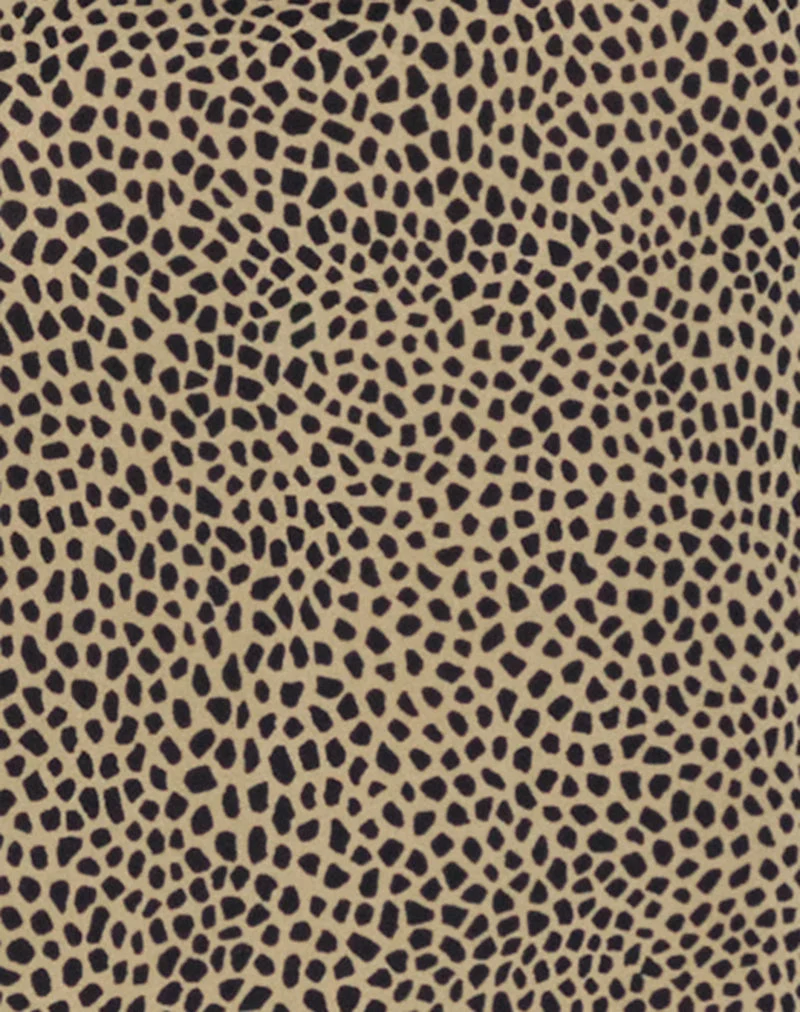 Giulia Knot Halterneck Top in Tan Mini Croc Print