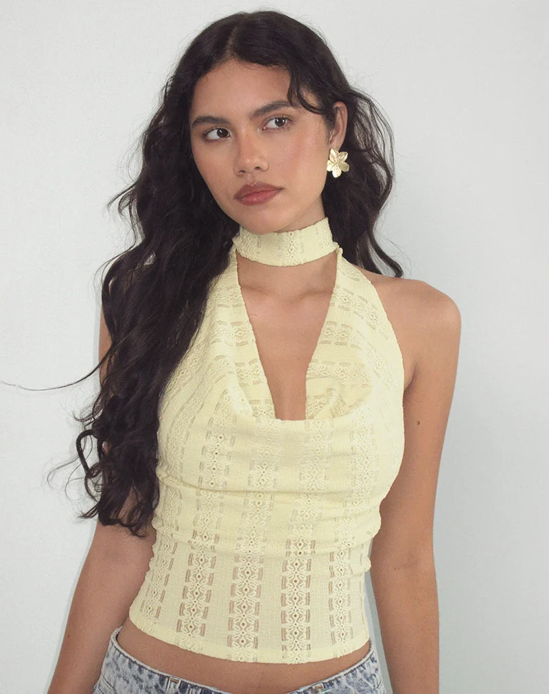 Chupa Top in Broderie Flower Lace Lemon