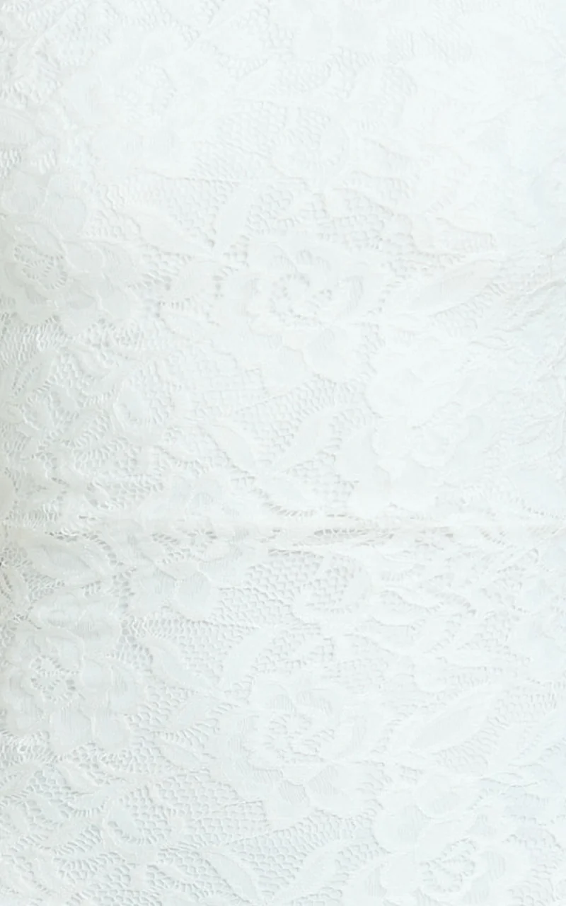 Miller Mini Dress - Lace Twist Off Shoulder Bodycon Dress in White