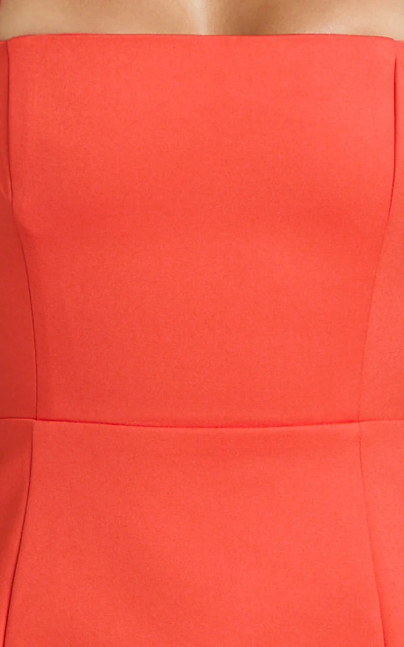 Dante Mini Dress - Halter Neck Tie Tulip Skirt Dress in Orange