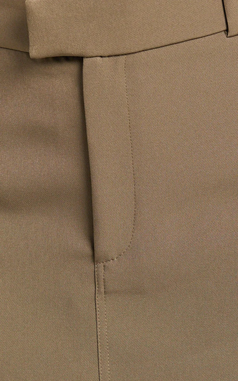 Ursula Mini Skirt - Structured Tailored Skirt in Mocha