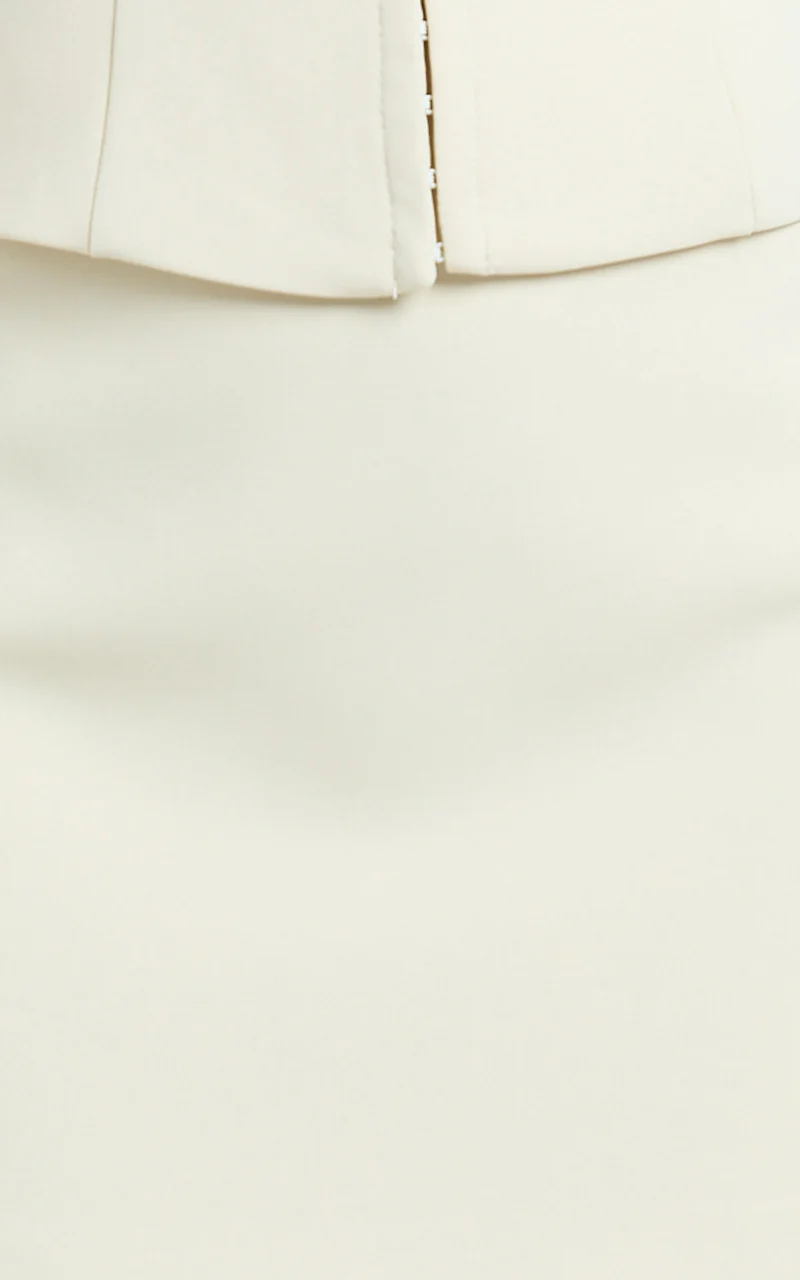 Mikey Mini Skirt - Mid Waisted Tailored A Line Skirt in Sand